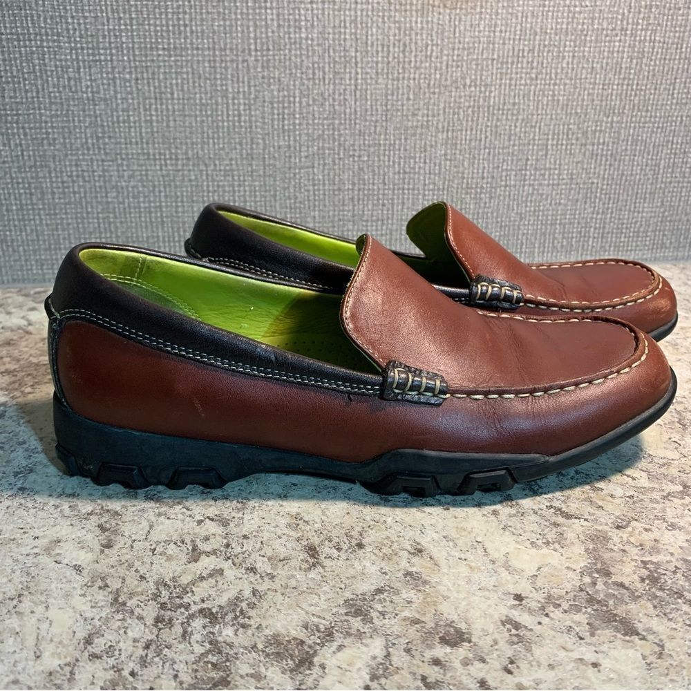 Cole Haan Waterproof 2 Tone Brown Leather Waterproof Loafers Womens Size 7